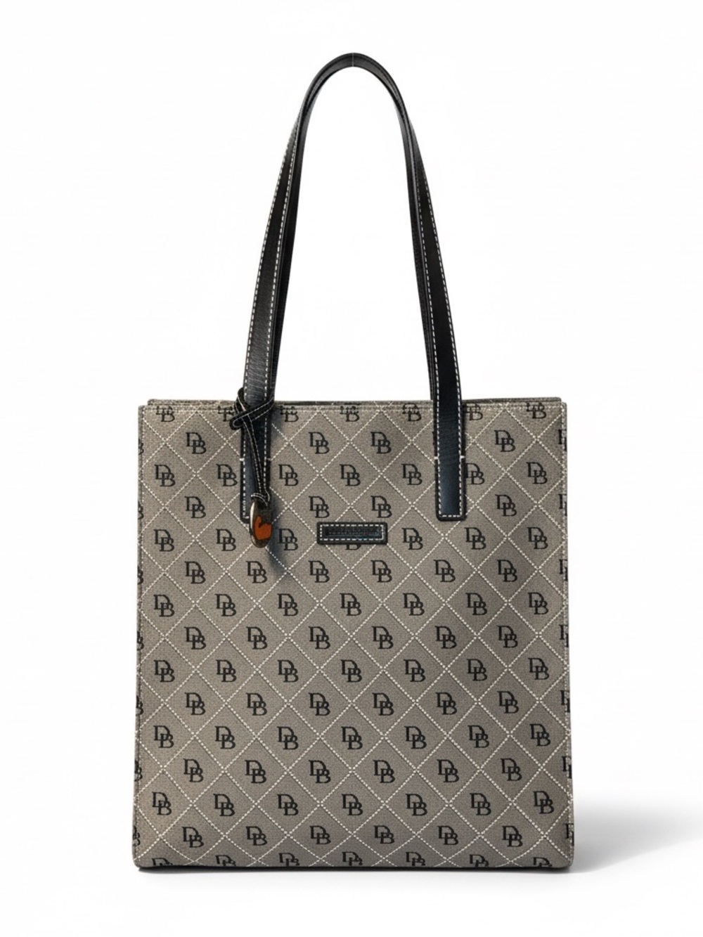 Dooney & Bourke North-South Monogram Canvas Grey and black Hardshell Tote
